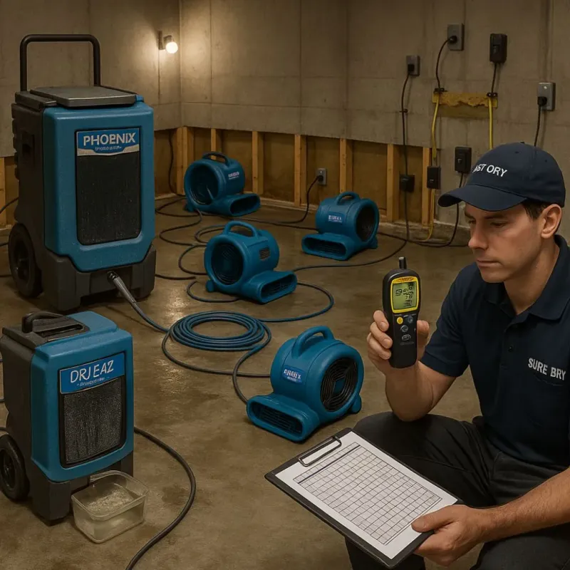Structural Drying and Dehumidification process in Bureau County, IL